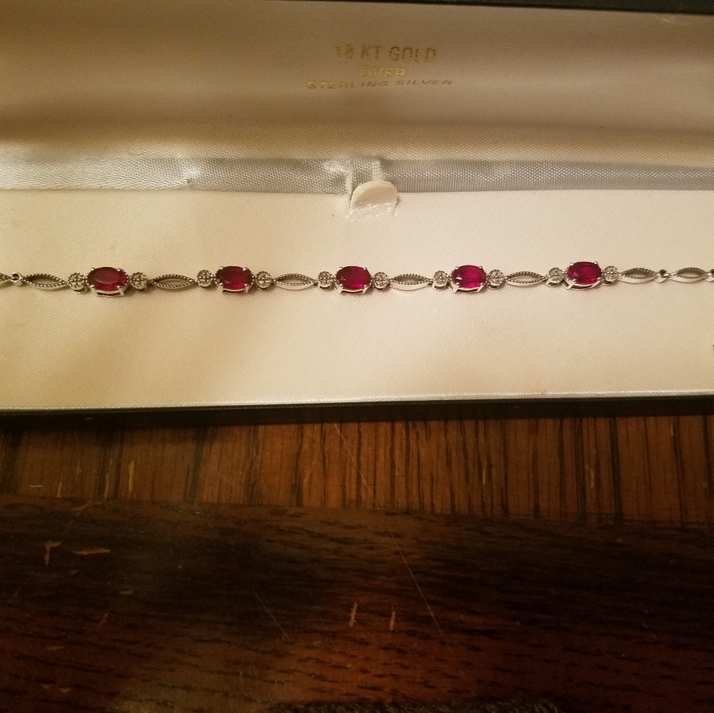 Sterling silver 7inch Ruby stones